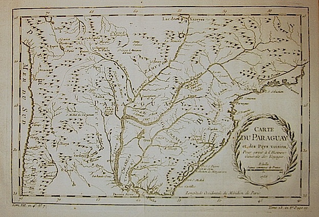 Bellin Jacques-Nicolas (1703-1772) Carte du Paraguay 1756 Parigi
